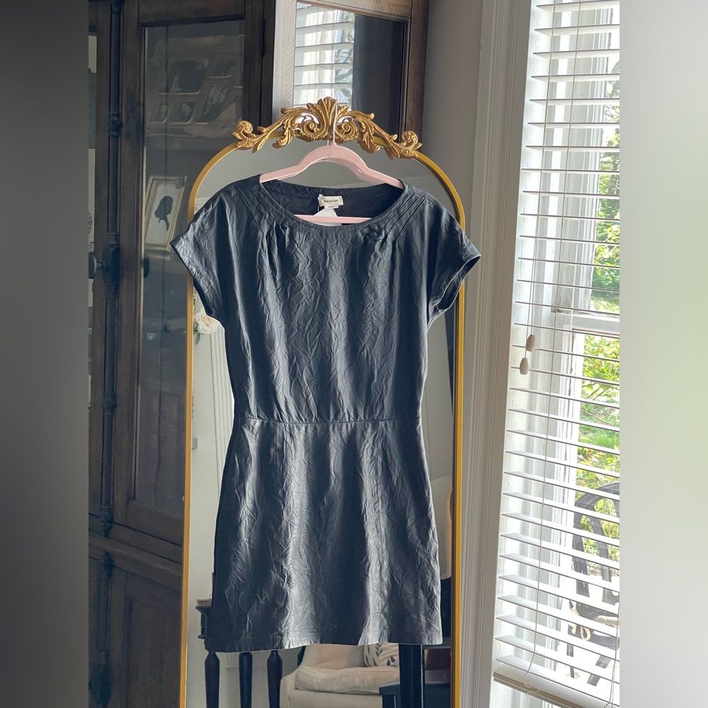 Zadig & Voltaire NWT FLAWED Rexa Black Crumpled 100% Leather Mini Dress - Picture 3 of 15